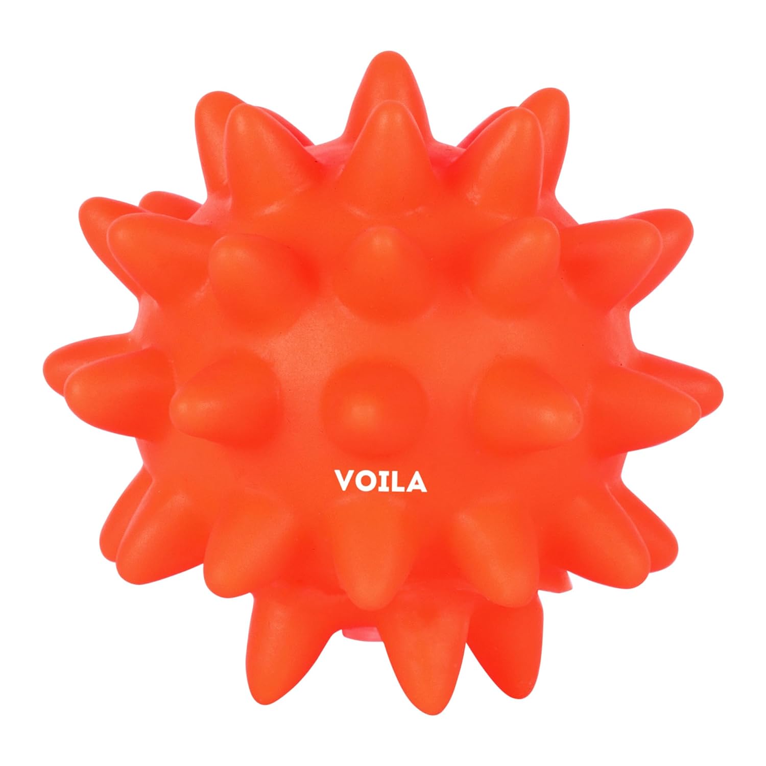 Spiky Dog Toy Ball with Ring, Chew-Resistant, Interactive Fetch & Tug Toy || For Small Dogs