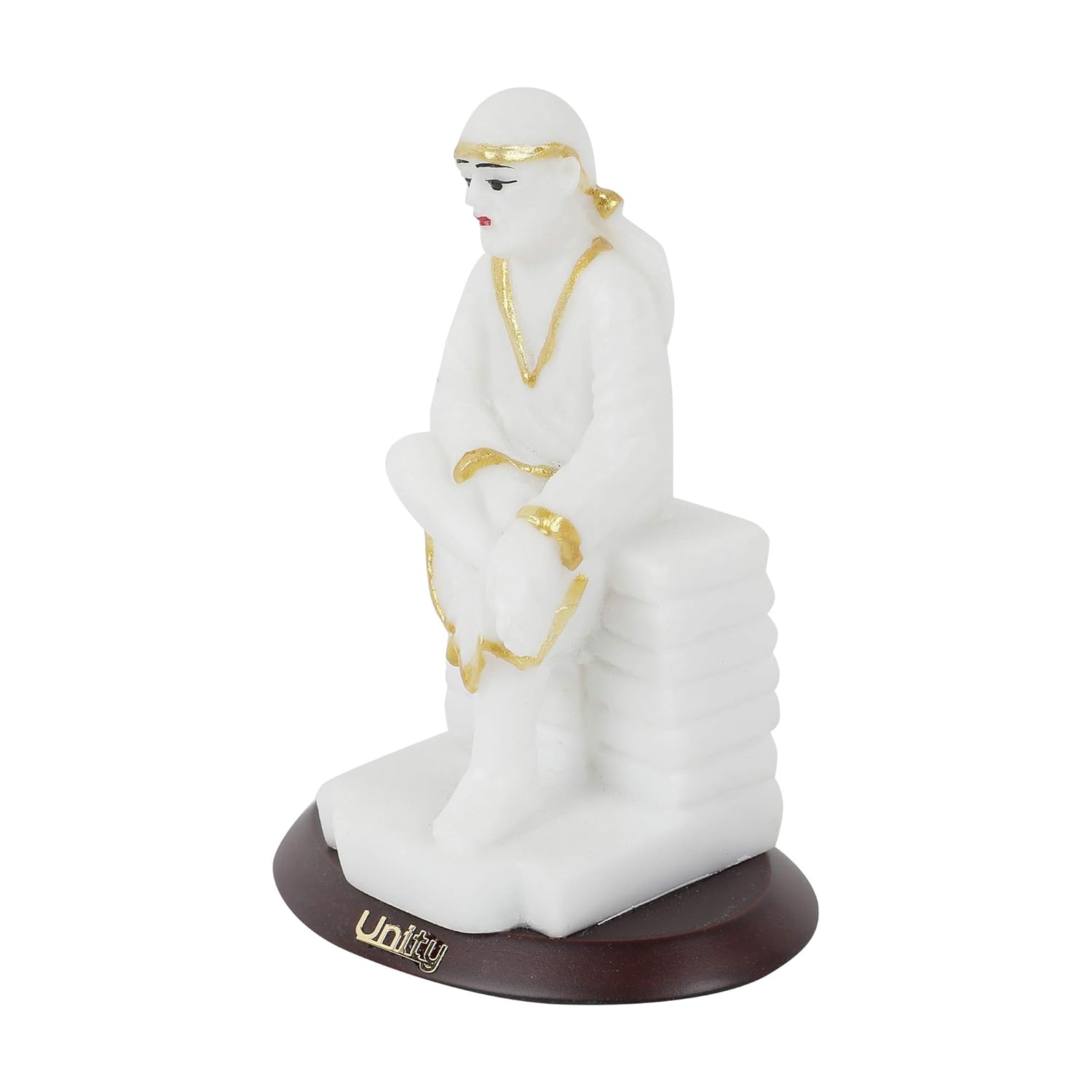 Shirdi Sai Baba Statue (White) |God Statue for Vehicle(Auto/Car/Bus/Truck) Dashboard, Mandir & Office table