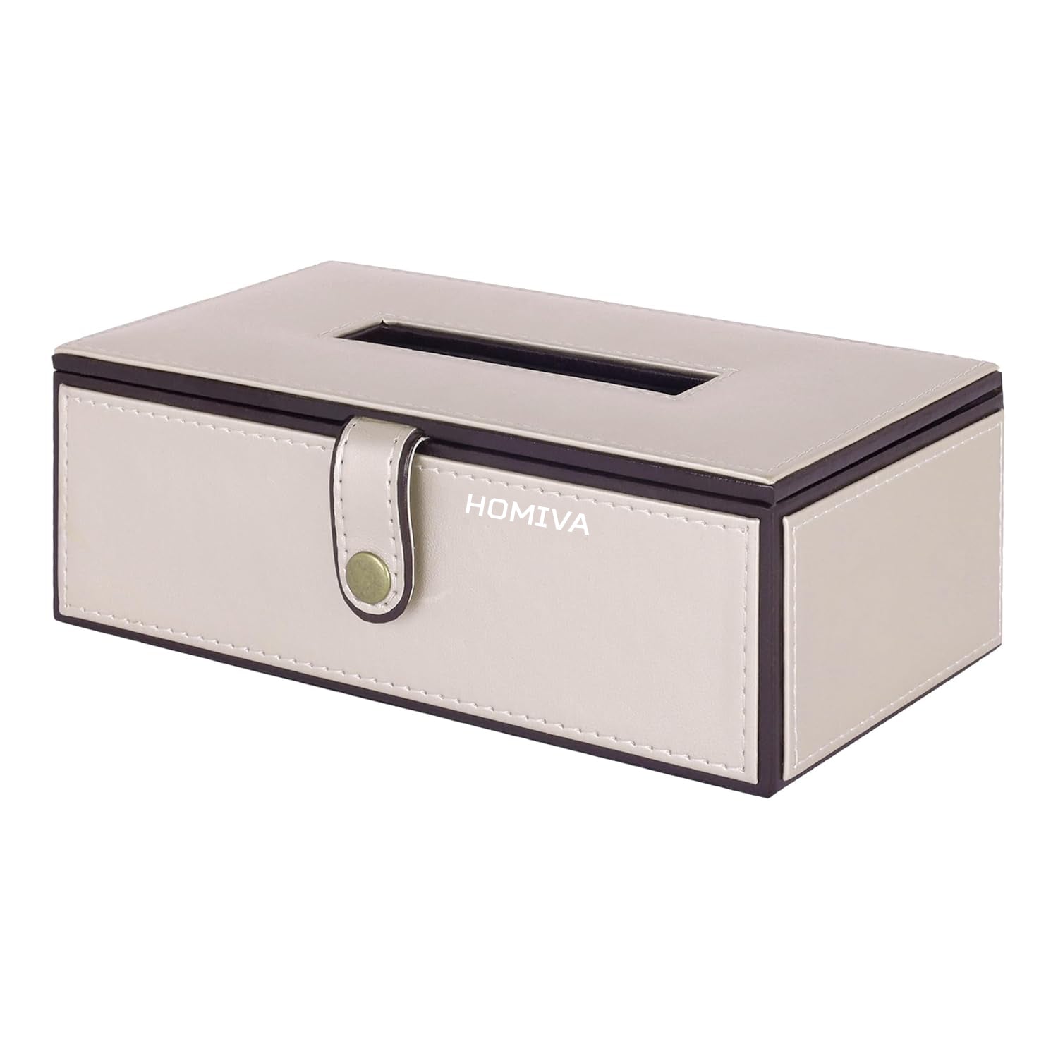 HOMIVA Cream Leatherette Tissue Holder – Stylish & Functional Tissue Storage for Home, Office, and Car
