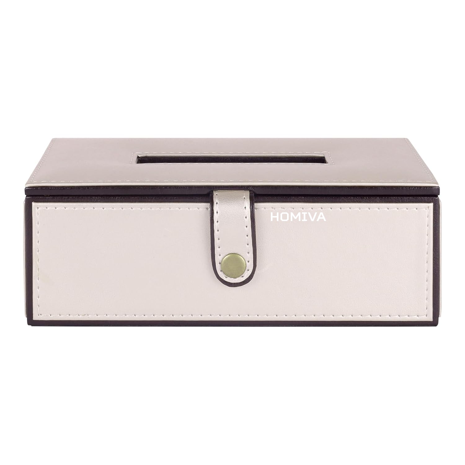 HOMIVA Cream Leatherette Tissue Holder – Stylish & Functional Tissue Storage for Home, Office, and Car