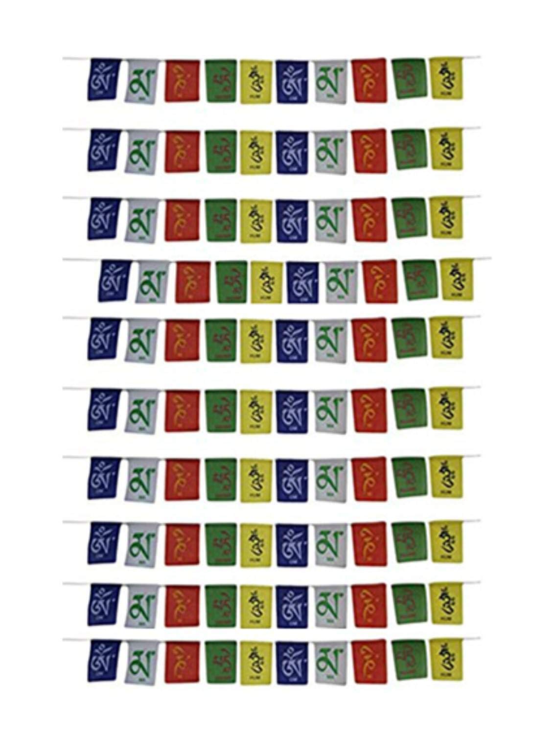 Hanging Tibetan Buddhist Prayer Cotton Flags for Car Motorbike and Home (Pack of 10)