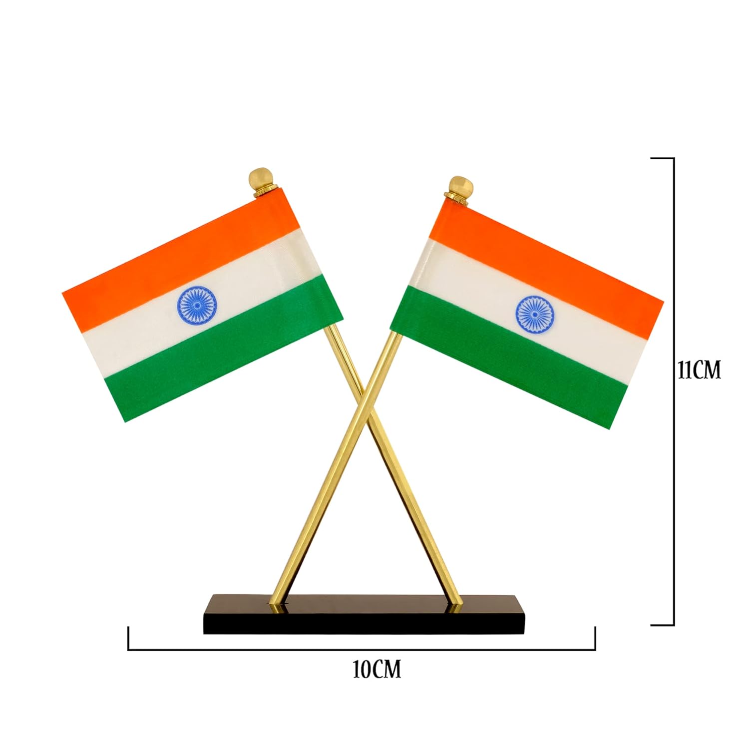 Indian Flag for Vehicle(Auto,Car,Bus,Truck) Dashboard, Home and Office Decor Flag in Cross Design