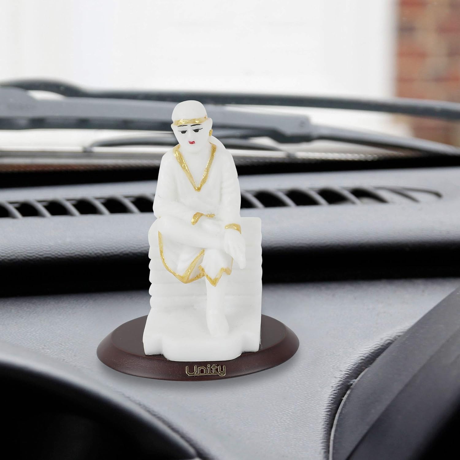 Shirdi Sai Baba Statue (White) |God Statue for Vehicle(Auto/Car/Bus/Truck) Dashboard, Mandir & Office table