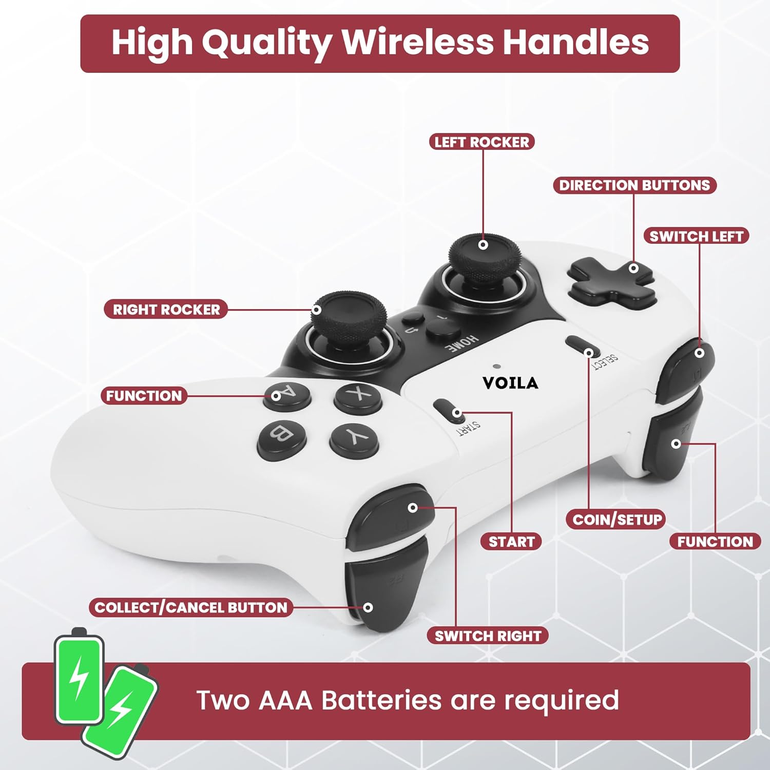 Gaming Console by VOILA | M22 Retro Game Stick - Wireless HD, 52 Emulators, 30,000+ Games, 64GB, Classic Edition with Takken/GTA Vcity/God of War