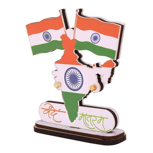 Indian Flag for Car Dashboard, Home Table & Office Desk Flag with Vande Matram Logo Designs