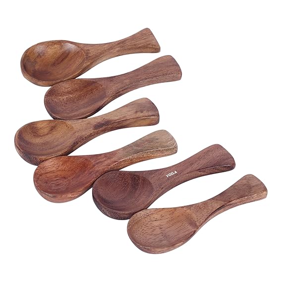 Neem Wooden Spoon Set for Healthy and Eco-Friendly Kitchen | Generally Used for Salt, Spices, Sugar, Coffee, Tea, Herbs & Many More|