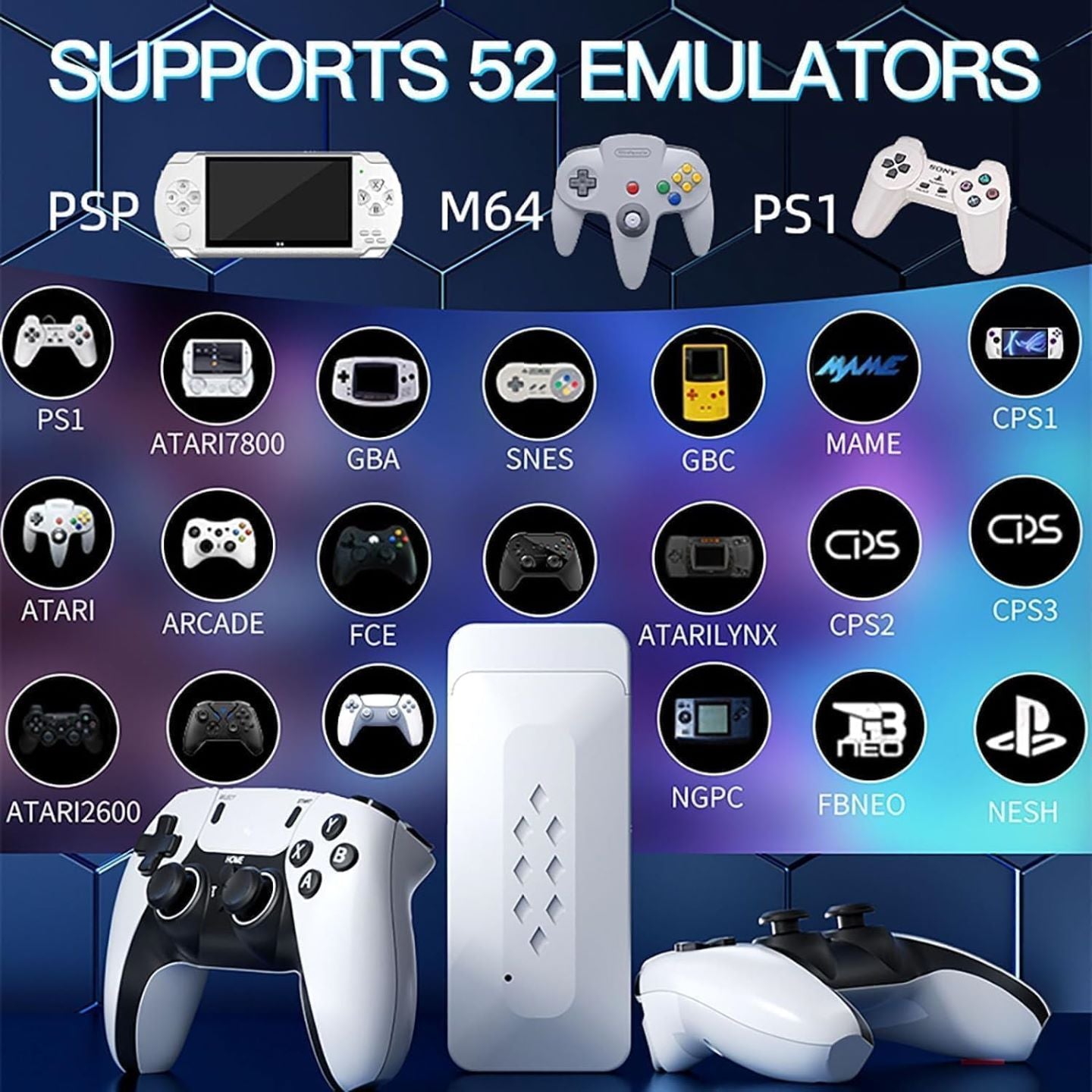 VOILA M22v2.5 Retro Gaming Console – 128GB, Plug & Play Video Game Console, 30,000+ Games, 1080P HD Output, Dual Wireless Controllers, HDMI TV Stick for All Ages – CE, ROHS & BIS Certified