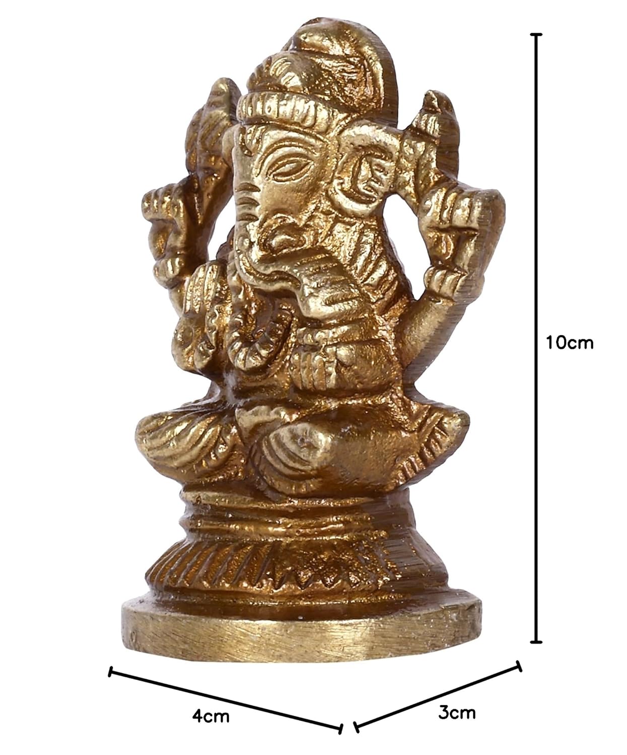 Brass Murti Statue Idol Figurine for Pooja Room Home Decor (Ganesh)