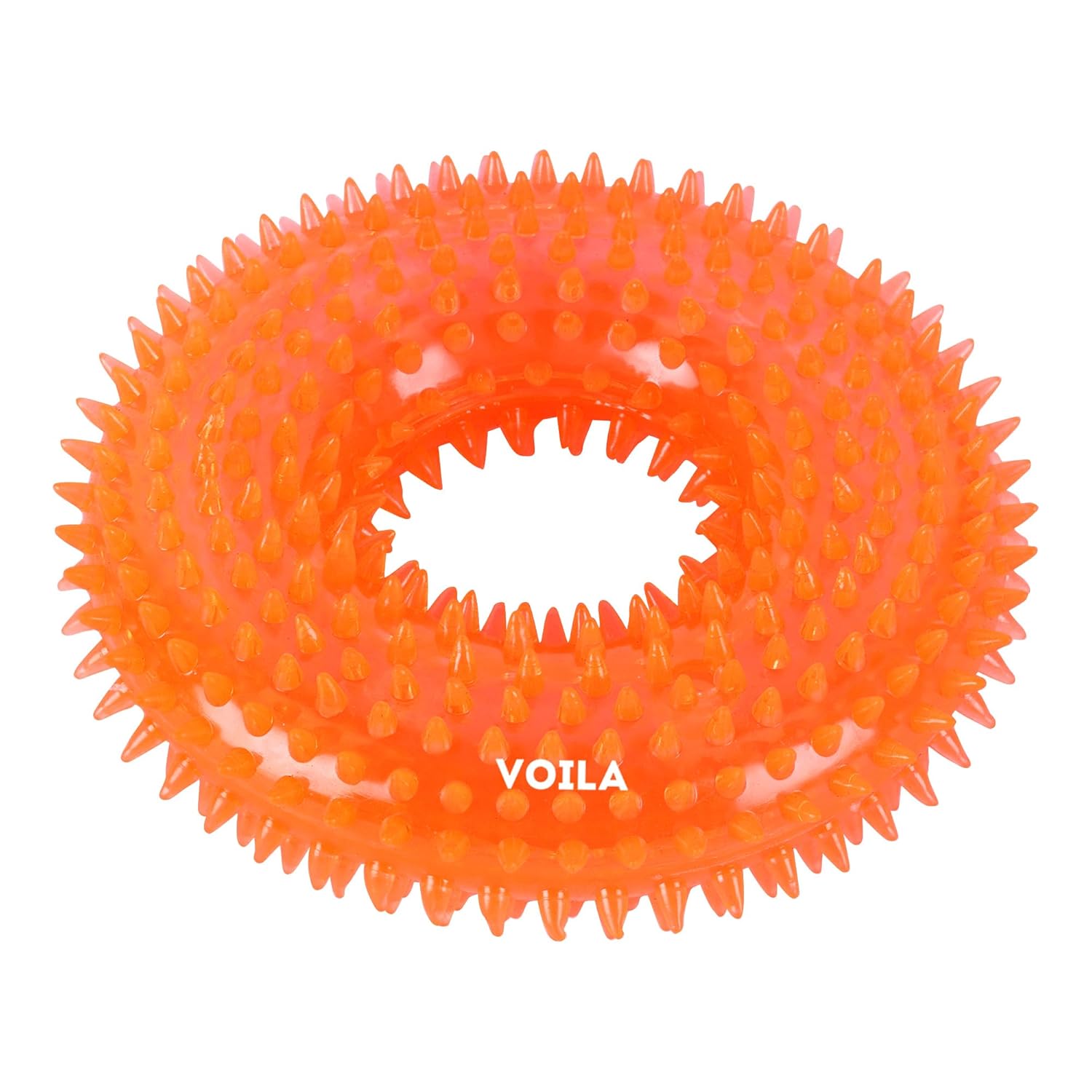 Dog Spiky Ring Soft, Safe Rubber Fetch Toy || For Small, Medium & Large Dog Breeds.