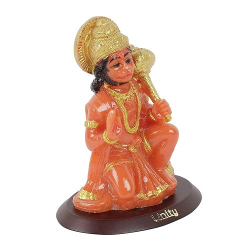 Orange Color Lord Hanuman Idol || God Statue for Car Dashboard, Mandir and Office Table