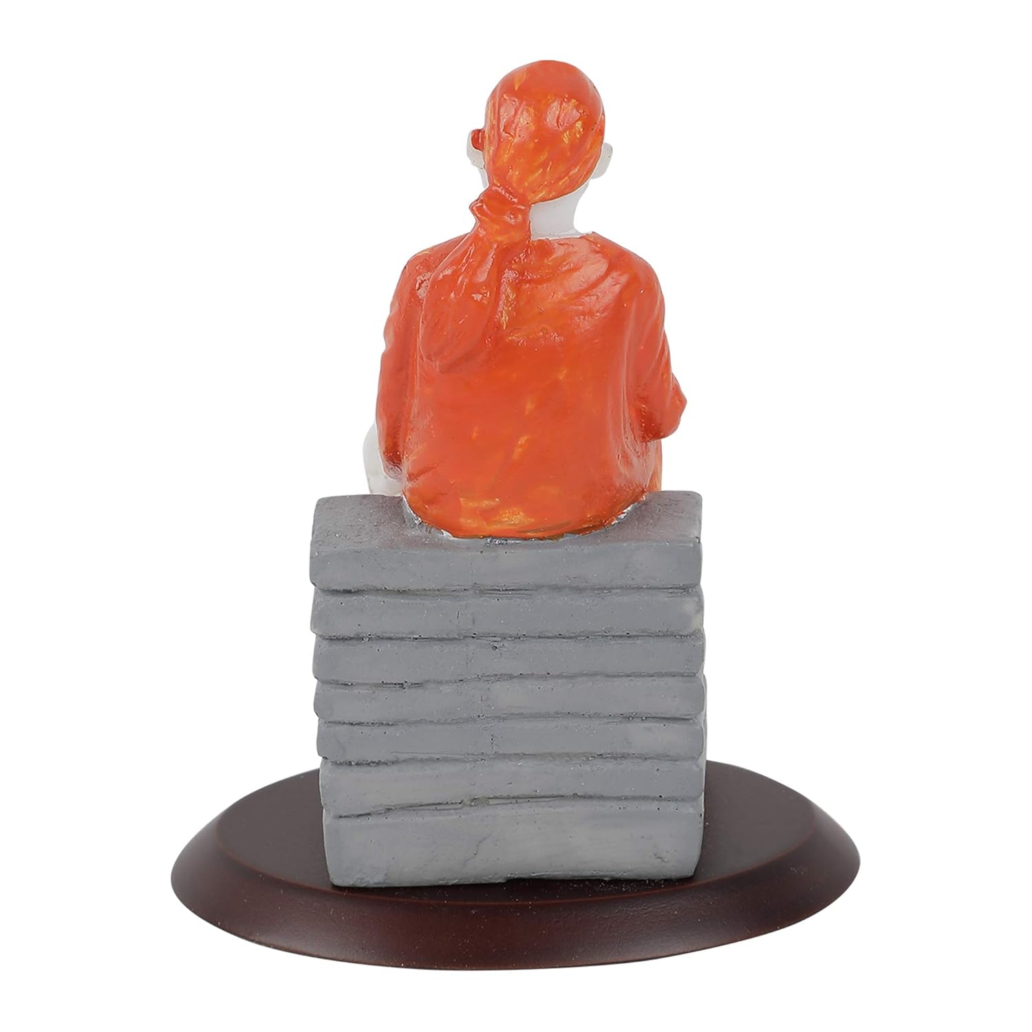 Shirdi Sai Baba Statue (Orange) |God Statue for Vehicle(Auto/Car/Bus/Truck) Dashboard, Mandir & Office table