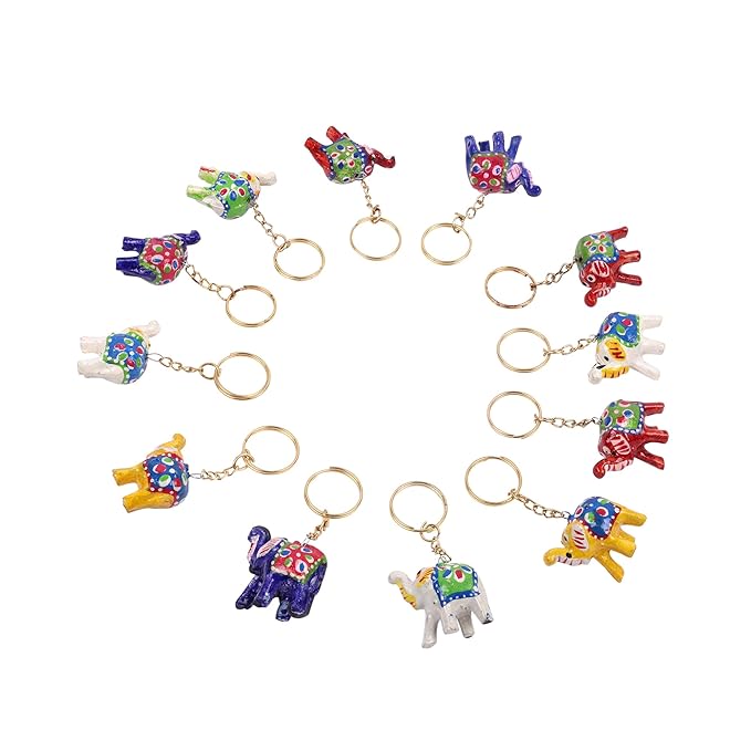 Rajasthani Handicraft Keychain || Beautiful and Vibrant Colors  (Set of 12)