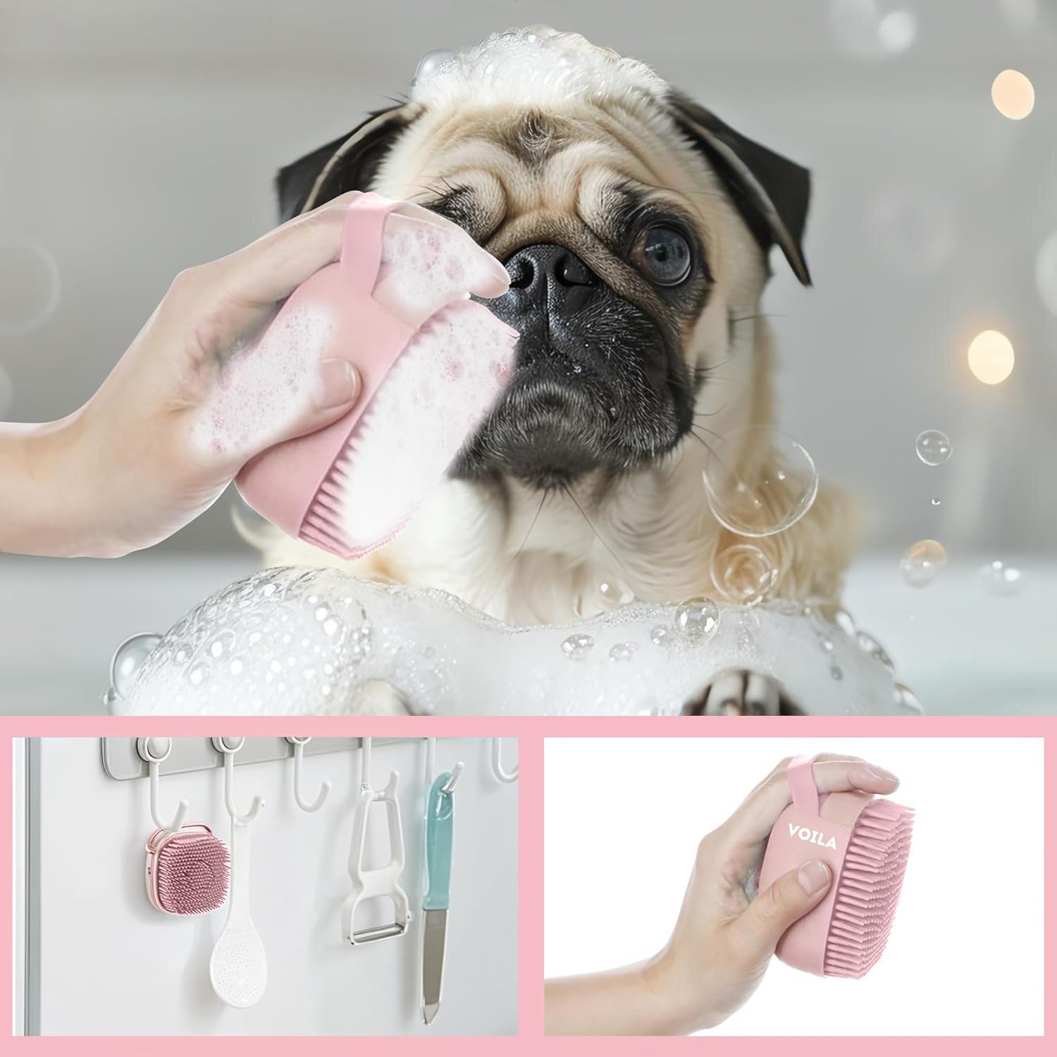 Dog Shampoo Dispenser & Brush || 2 in 1 Wash and Massage tool for Dogs