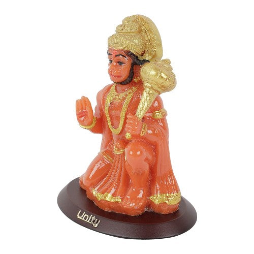 Orange Color Lord Hanuman Idol || God Statue for Car Dashboard, Mandir and Office Table