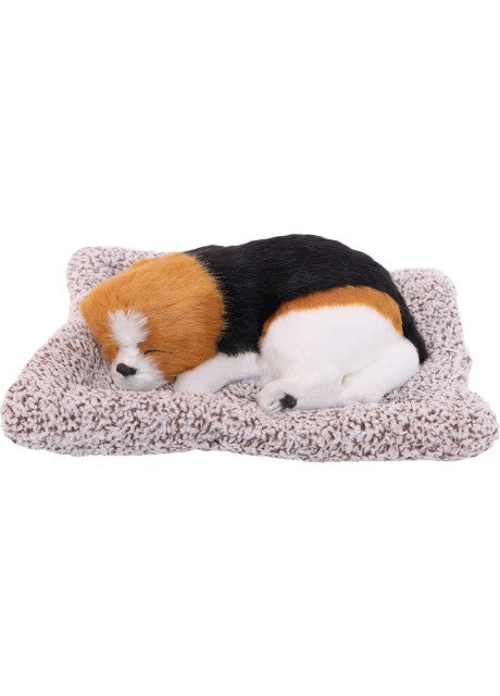 Sleeping Cute Dog (Multi-Color) on Carpet | for Car Dashboard and Home Decor