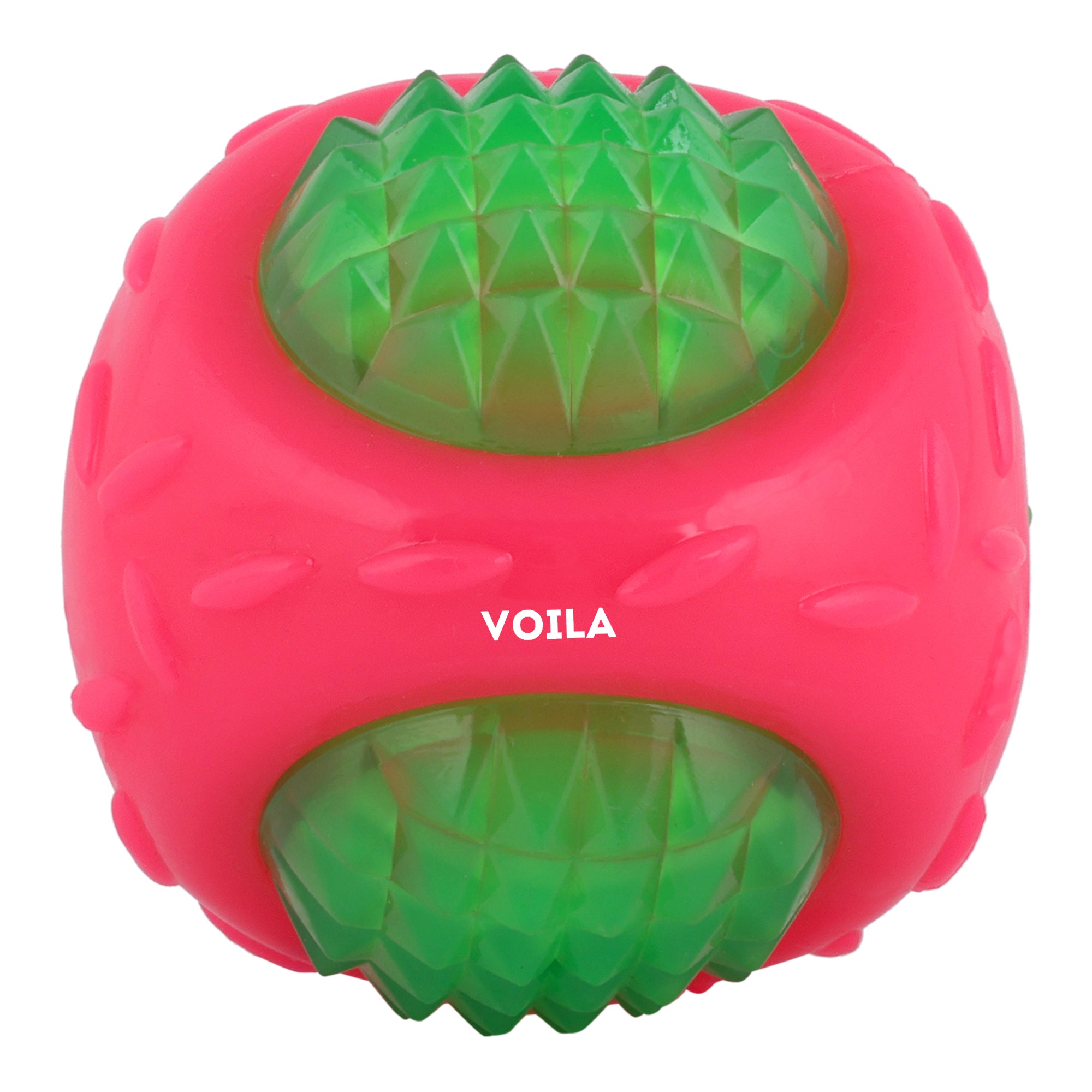 ZUFFIE Flashing Ball Dog Chew Toy for Small, Medium & Large Dogs - Green & Pink