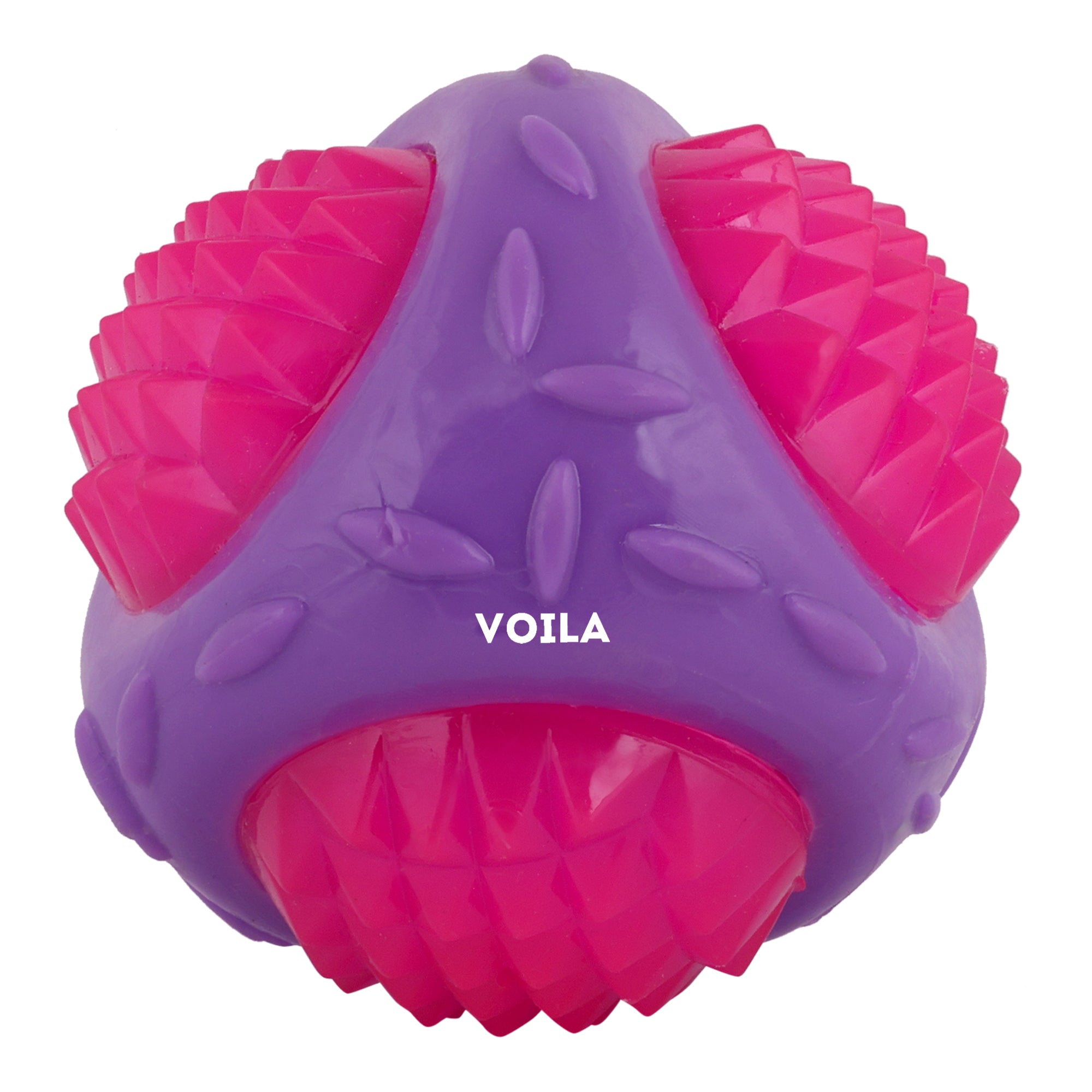 ZUFFIE Flashing Ball Dog Chew Toy for Small, Medium & Large Dogs - Purple & Pink