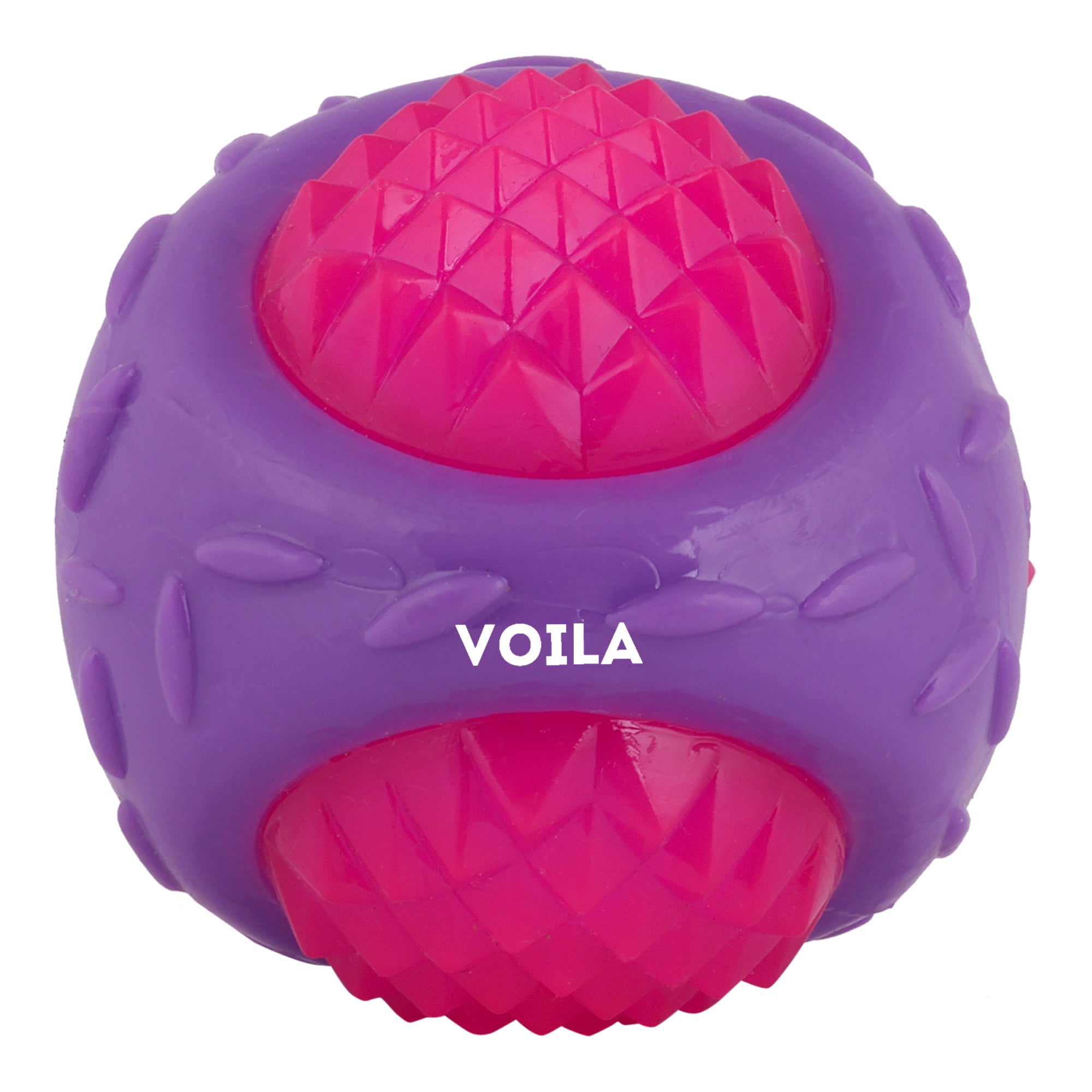 ZUFFIE Flashing Ball Dog Chew Toy for Small, Medium & Large Dogs - Purple & Pink