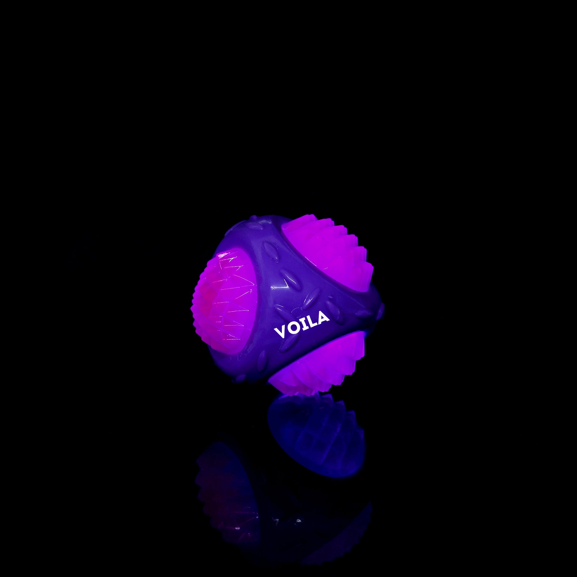 ZUFFIE Flashing Ball Dog Chew Toy for Small, Medium & Large Dogs - Purple & Pink