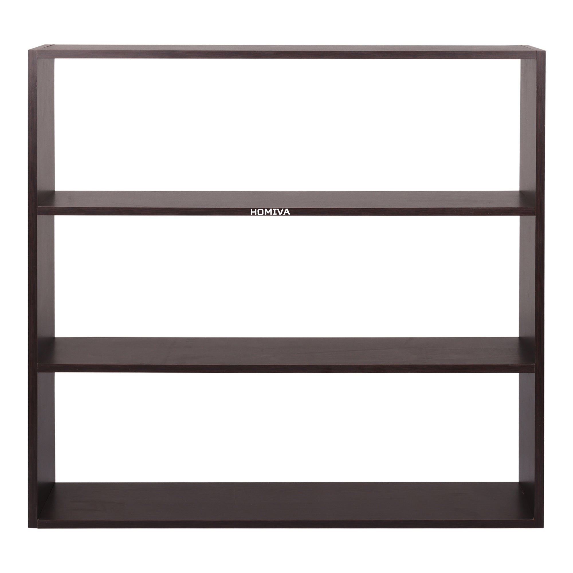 HOMIVA DIY Modern 4-tier Open Wooden Shelf, Ideal for Storing Crockery - Dark Brown