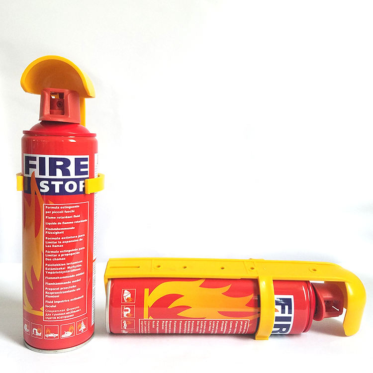 VOILA Fire Stop, Portable & Easy to Use Aluminum 500 ml Fire Extinguisher Spray with Stand for Car, Bus, Truck, Cab, Auto, Home & Kitchen etc (Pack of 2)