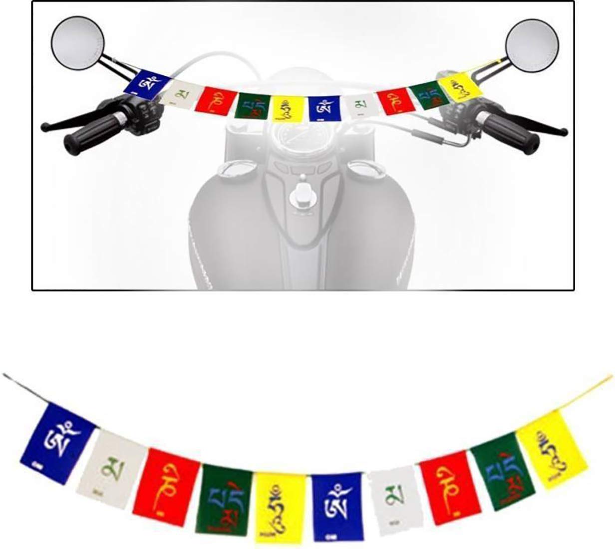 Buddhist Tibetan Flags Prayer Flag | For Bike, Car & Home (Pack of 1)