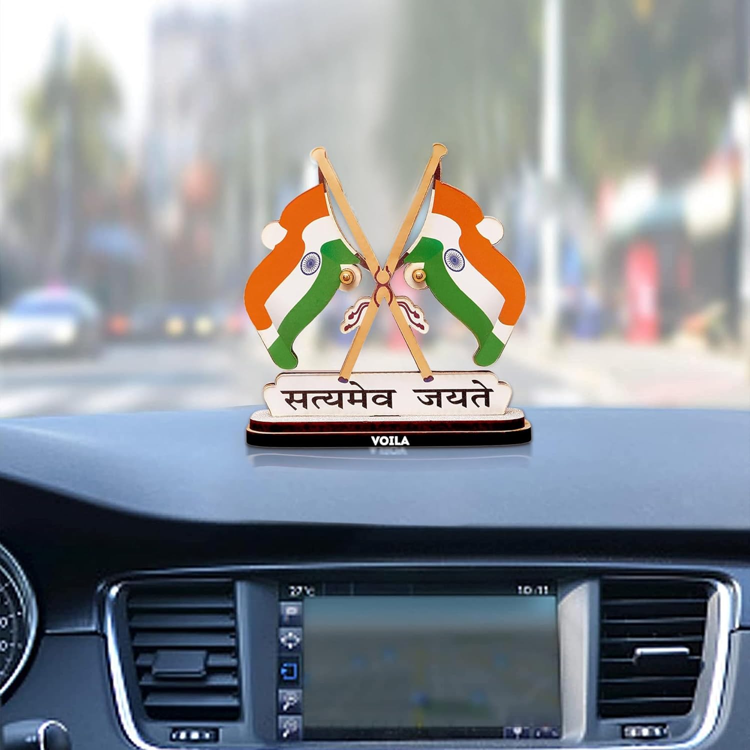 Indian Flag for Home Office and Vehicle(Auto,Car,Bus,Truck) Dashboard || Double Sided Cross Design