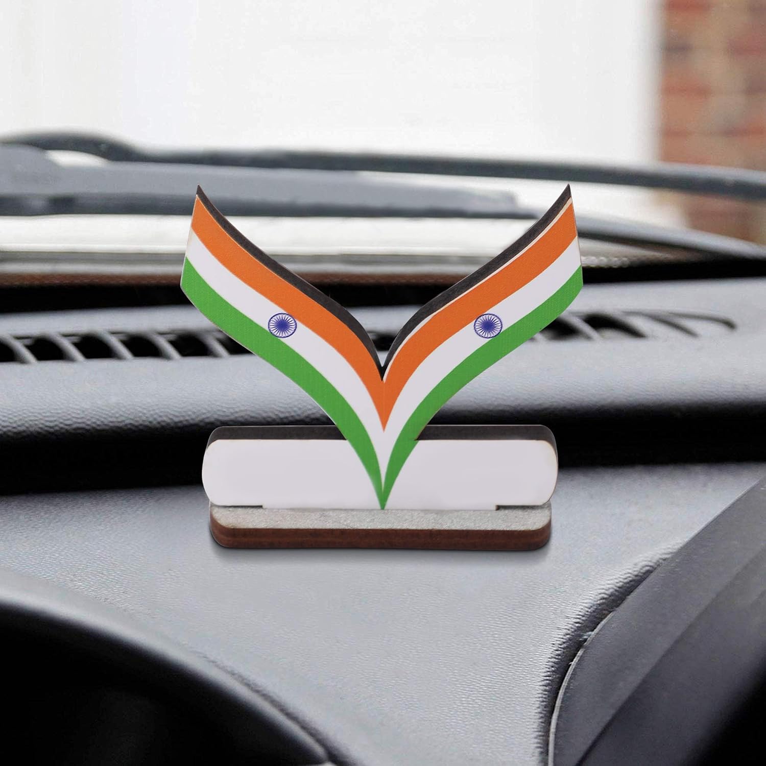 Indian Flags For Vehicle(Auto,Car,Bus,Truck) Dashboard, Home and Office Decor Flag with Triangle Shape with Stand