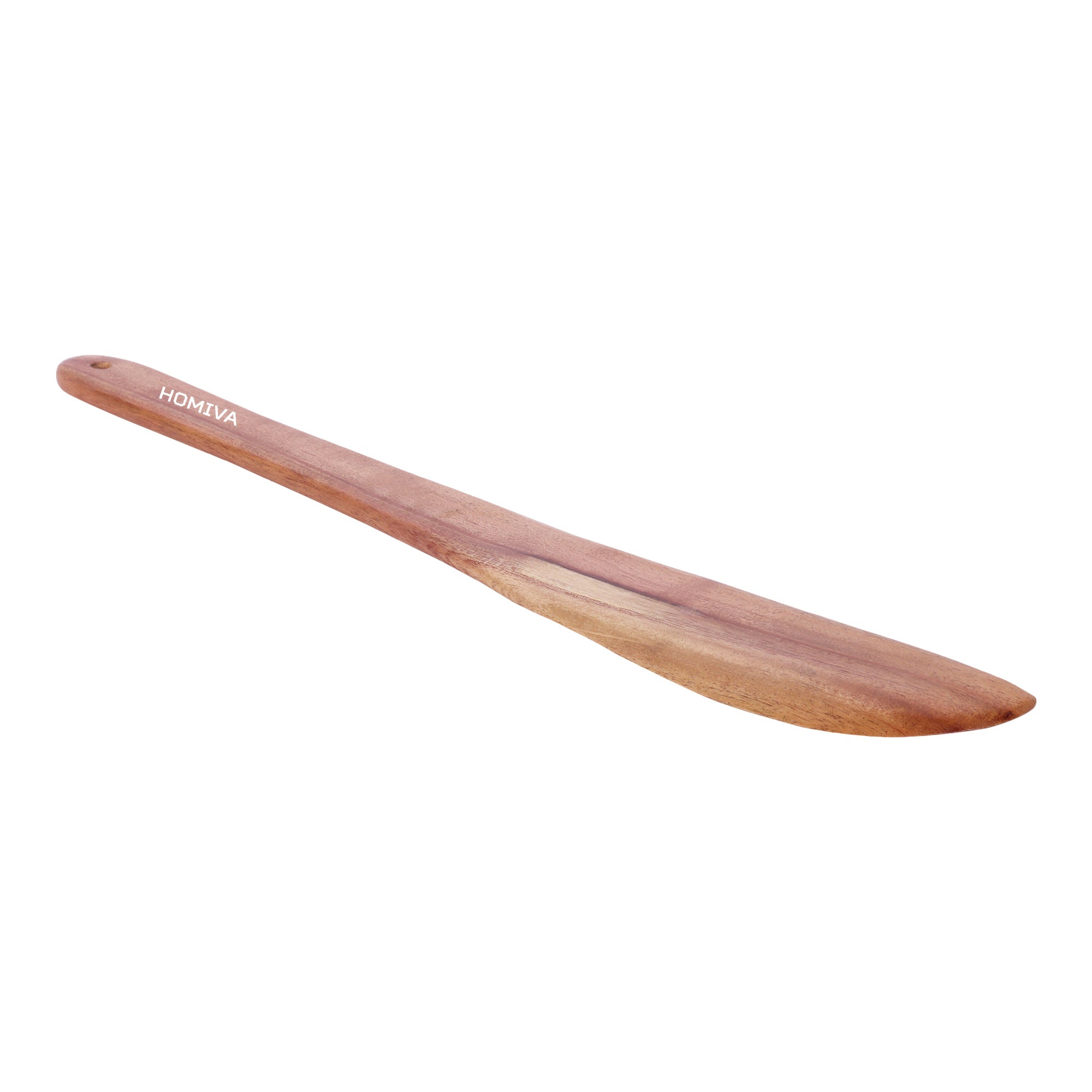 HOMIVA Neem Wooden Spatula for Cooking. Wooden Turner for Non-Stick & Cast Iron Cookware | Kitchen Utensil | Natural Wood Spreader for Roti, Dosa, Chapati & More