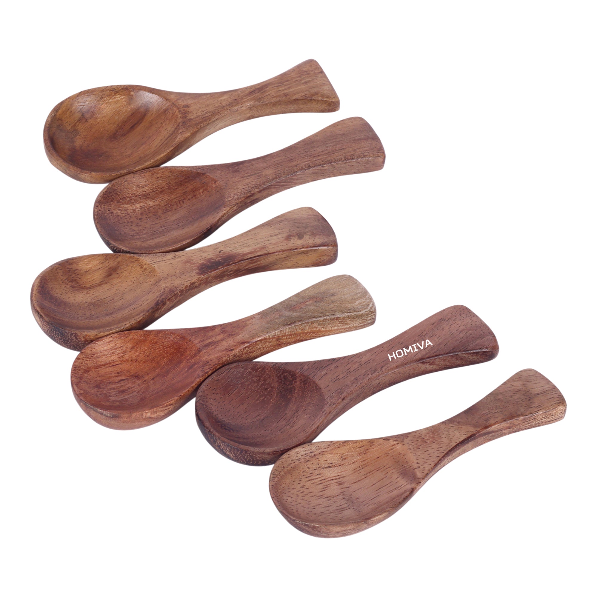 HOMIVA Neem Wooden Spoon Set for Healthy and Eco-Friendly Kitchen | Generally Used for Salt, Spices, Sugar, Coffee, Tea, Herbs & Many More