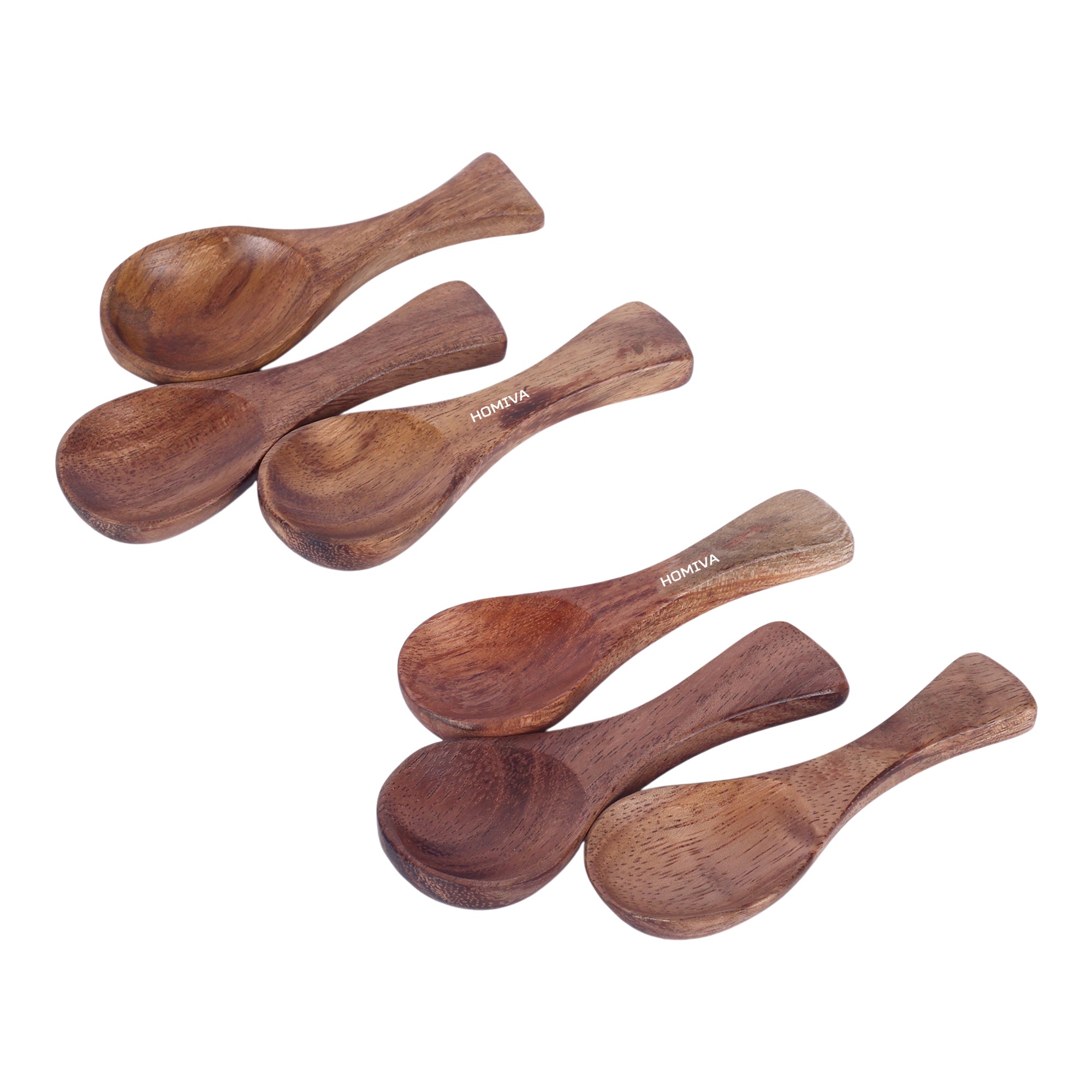 HOMIVA Neem Wooden Spoon Set for Healthy and Eco-Friendly Kitchen | Generally Used for Salt, Spices, Sugar, Coffee, Tea, Herbs & Many More
