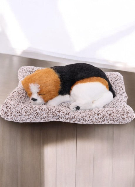 Sleeping Cute Dog (Multi-Color) on Carpet | for Car Dashboard and Home Decor