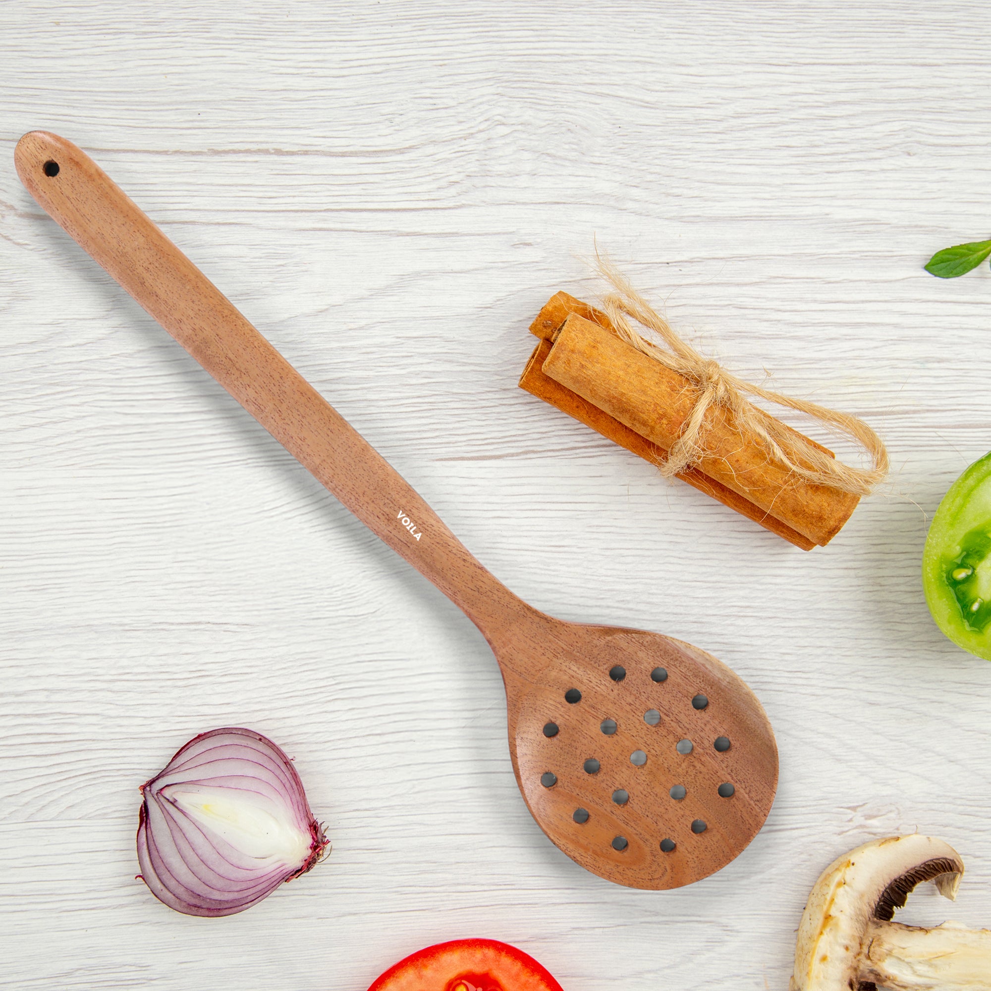 Neem Wooden Slotted Spoon for Cooking Kitchen Ladle ,Heat Resistant & Non-Stick , Non-Toxic, Healthy Cooking