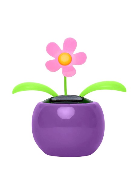 VOILA Solar Dancing Flower Flip Flap Toys for Car Decoration Purple
