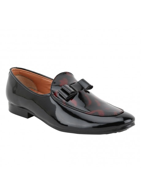 VOILA Mens Glossy Black Leather Shiny Patent Formal Shoes 