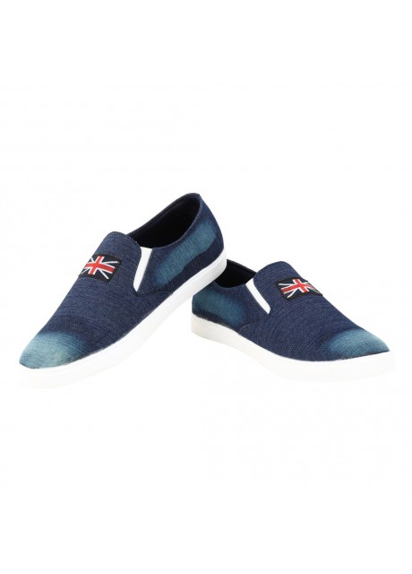 VOILA Navy Blue Canvas unisex Shoes ( 6 7 8 9 10) (Navy, White)