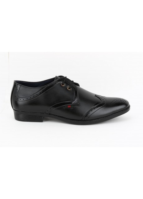 VOILA Men's Black Leather Formal Shoes ( 6 7 8 9 10) (Black)