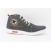 VOILA Men's Grey denim Sneakers high Ankle Shoes ( 6 7 8 9 10) (grey & white)