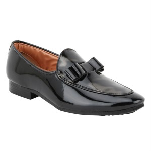 VOILA Mens Glossy Black Leather Shiny Patent Formal Shoes 