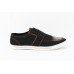 VOILA  Men's Balck denim low Ankle Sneakers Shoes ( 6 7 8 9 10) (Black & white)