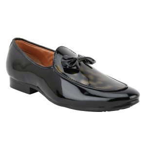 VOILA Mens Glossy Black Leather Shiny Patent Formal Shoes